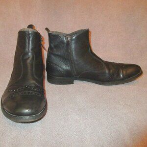 Natha Studio Italian Leather Boots Mens 11 Brogue Biker Ankle Zip Goth 90s Y2K